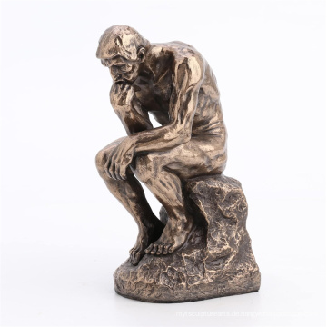 Rodin der Denker warf Harzstatue Bronze Finish